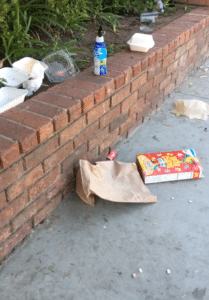 littered food containers